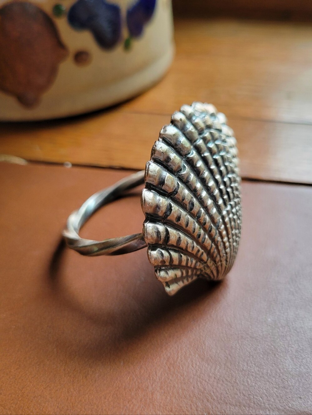 Beaulieu Vineyard BV Pewter Seashell Napkin Ring Holder